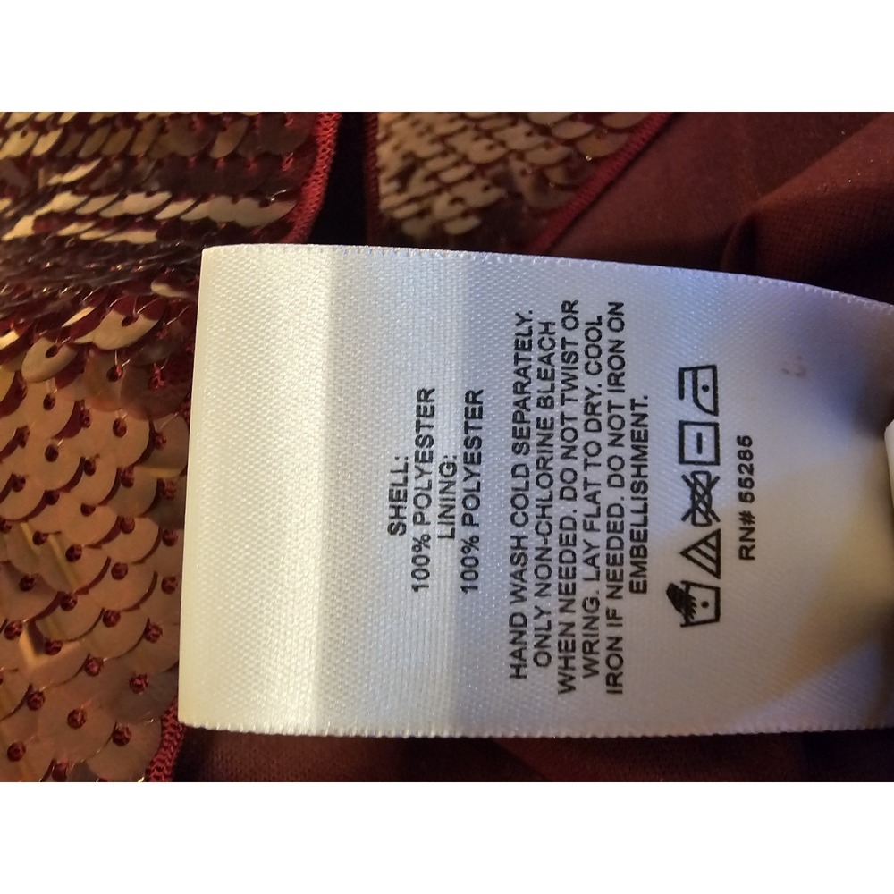Express Burgundy Sequin Long Sleeve Open Back Mock Neck Bodycon Mini Dress M NEW - Picture 4 of 5